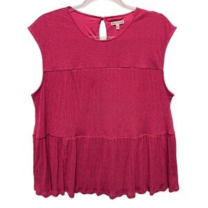 Juicy Couture Gauzy Crinckle Gaizy Tiered Peplum Babydoll Blouse